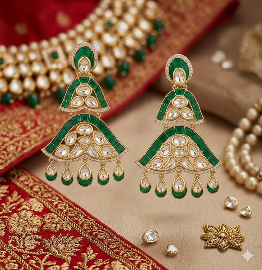 Sazzy Emerald Green Earrings