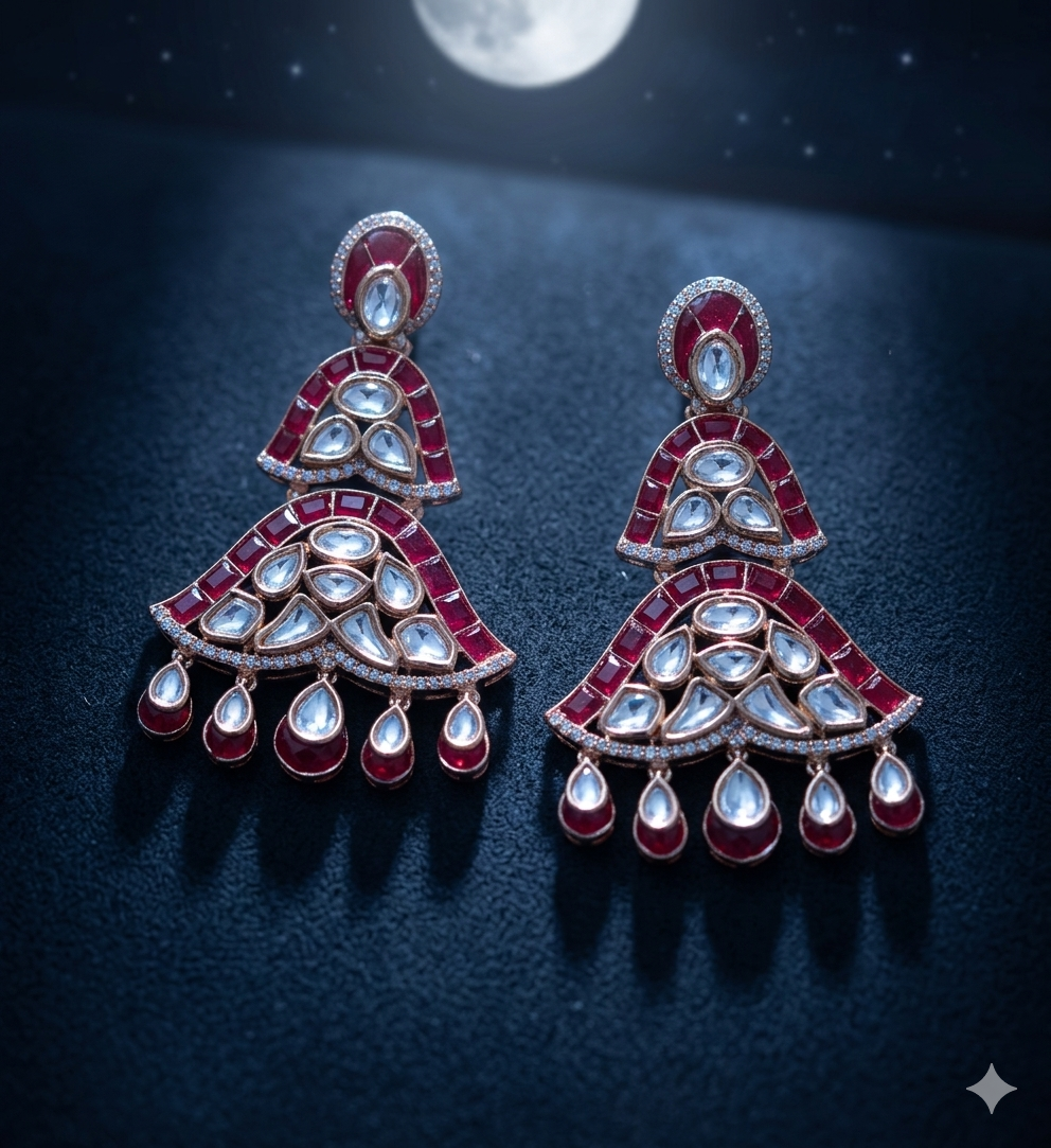 Sazzy Ruby Red Earrings